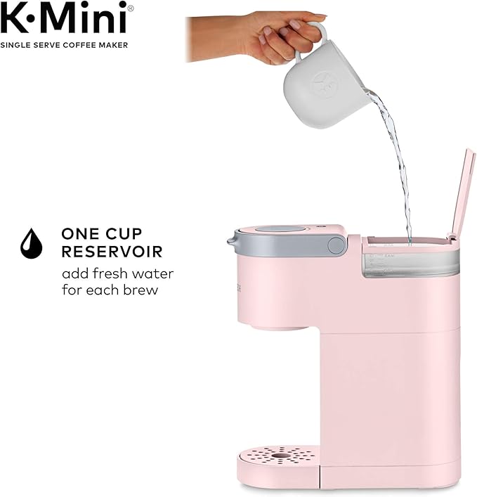 Keurig K-Mini Single Serve K-Cup Pod Coffee Maker 6 to 12oz Brew size with Cord Storage Perfect for Small Spaces Dusty Rose
