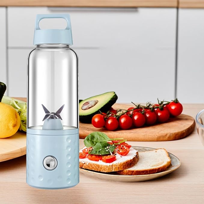 Portable Juicer Blender Electric Juicer Handheld Fruit Juicer Personal Fruit Mixer Mini Blender Cup Citrus Juicer Pink(Blue)