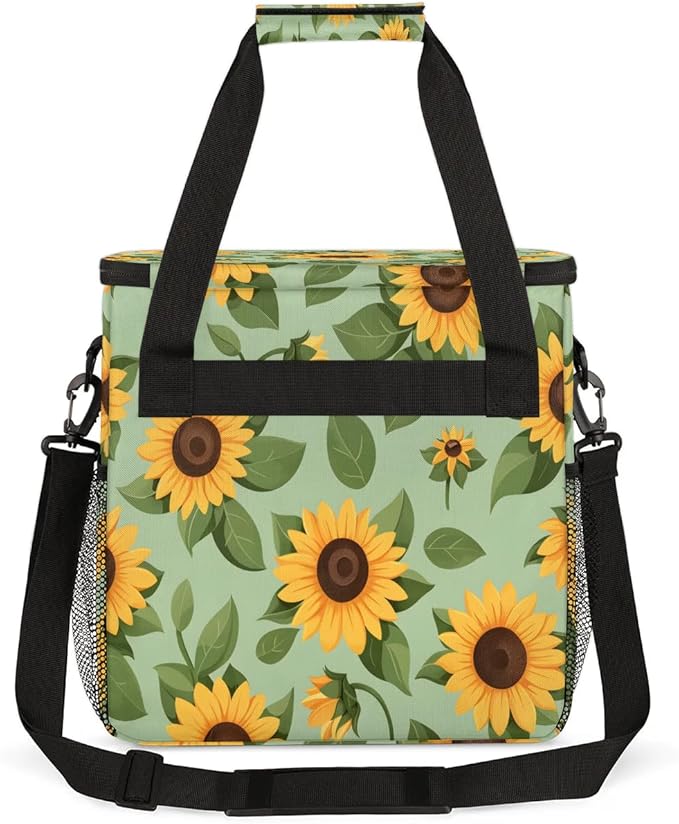 Lovely Sunflowers Coffee Maker Carrying Bag Compatible with K-Mini or K-Mini Plus Portable Single Cup Coffee Maker Case with Pockets for K Cup Pods