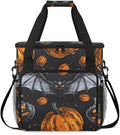 Watercolor Pumpkin Coffee Maker Carrying Bag Halloween Pumpkin Travel Storage Bag Compatible with K-Mini or K-Mini Plus Single Serve Coffee Brewer Carrying Case with Pockets &amp Shoulder Strap