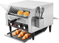 Commercial Toaster 450 Slices/Hour Electric Conveyor Toaster Heavy Duty Stainless Steel Toaster Conveyor with Handle 2400W 110V Restaurant Conveyor Toaster for Store Home Kitchen Silver