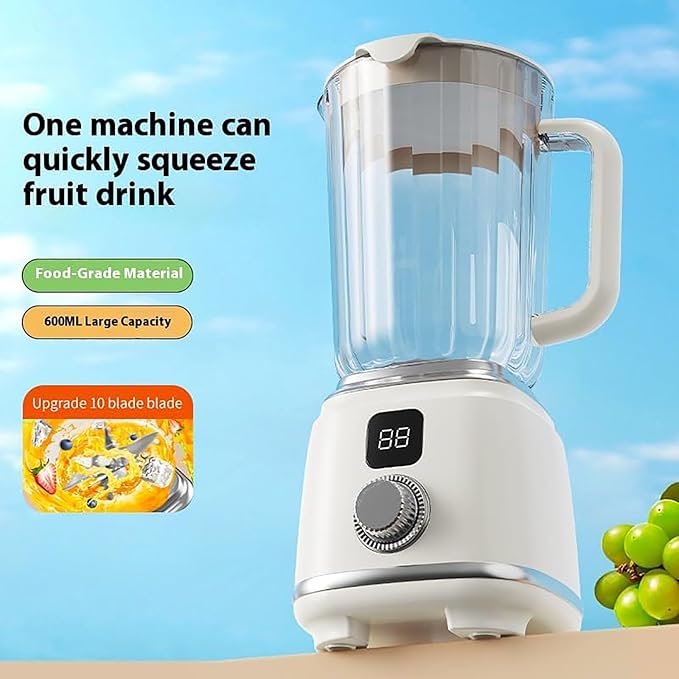 600ml Blender Smoothie Maker 50W Juicer Machines with Sharp Stainless Steel Blades 2 Speed and Pulse Ice Crushing for Milkshake Juice Baby Food and Vegetable Drinks black (White)