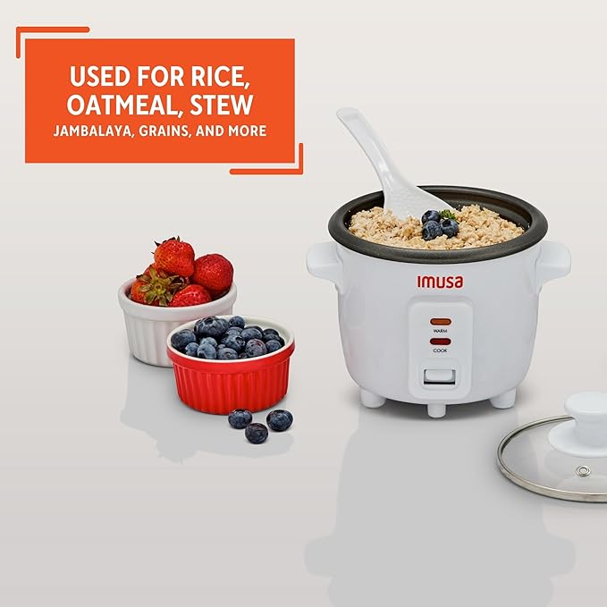 IMUSA 1.5cup Electric Ceramic Rice Cooker White