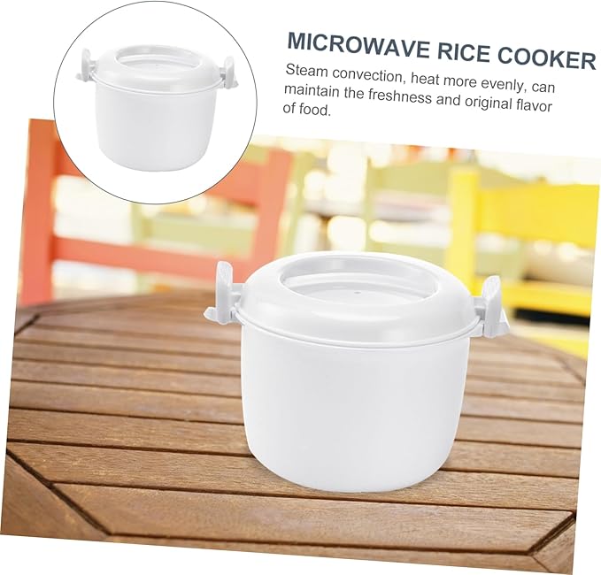 Rice Cooker Rice Maker for Microwave Food Storage Bowl Microwave Bowl with Lid Microwave Rice Pots Microwave Rice Cooking Microwave Steamer Basket Travel Pasta Insulation Plastic