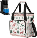 Christmas (736) Coffee Maker Carring Bag Travel Carrying Storage Tote Bag Compatible with Keurig K-Mini or K-Mini Plus Portable Single Serve Coffee Brewer Case with Pockets for K-cup Pods