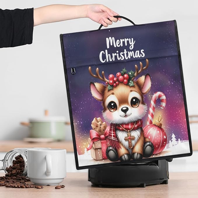 cfpolar Kitchen Aid Mixer Cover Compatible with 6-8 Quarts Christmas Deer Holly Elk Stand Mixer Cover Kitchen Aid Mixers Accessories Appliance Organizer Bag Dust Covers with Zipper Pocket