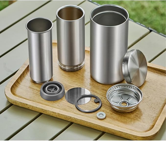 Coffee Press 304 Stainless Steel French Press Coffee Maker 3 in 1 Manual Espresso Machine Portable Travel Coffee Press Kit for Ground Coffee Hand Press Coffee Maker for Camping