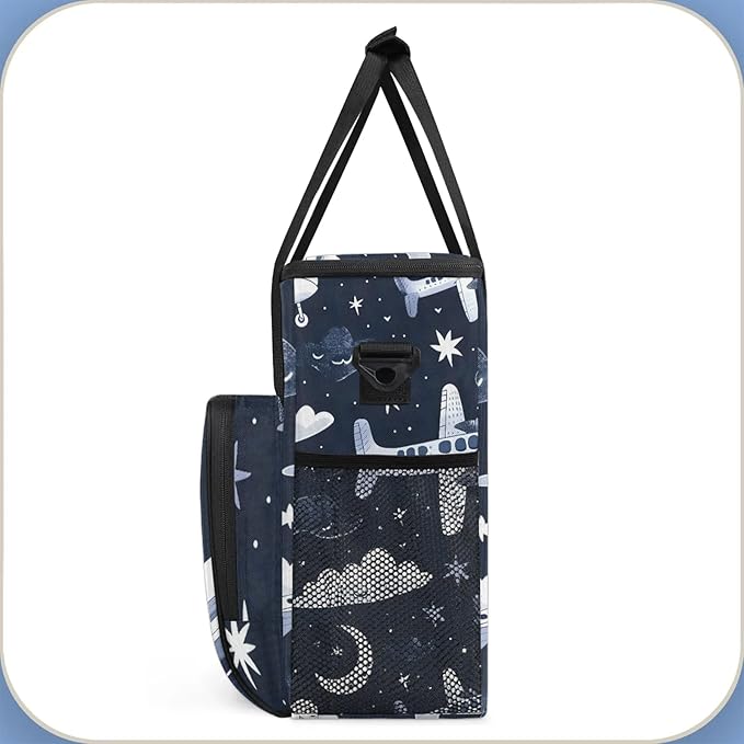 Aircraft Airplane Travel Coffee Maker Carrying Bag Large Organizer Storage Tote Bag Insulated Reusable Cooler Grocery Bags