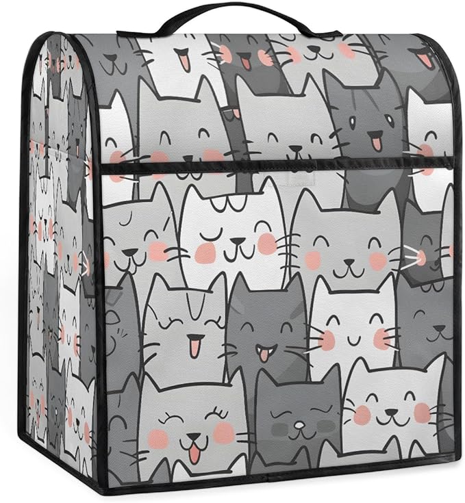 cfpolar Kitchen Aid Mixer Cover Compatible with 6-8 Quarts Cute Cat Kitten Stand Mixer Cover Kitchen Aid Mixers Accessories Appliance Organizer Bag Dust Covers with Zipper Pocket