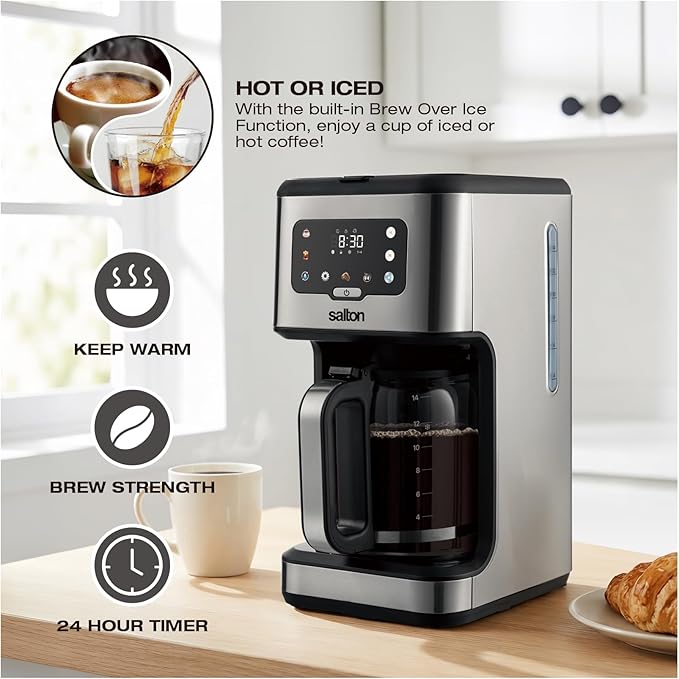 Salton Stainless Steel Digital Coffee Maker - 14 Cup