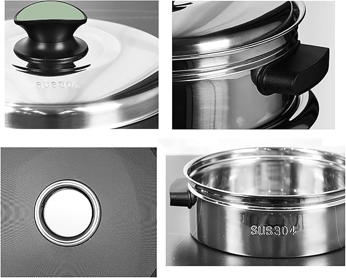 Rice Cooker (2-6L) 304 Stainless Steel Rice Cooker Intelligent Insulation Make Rice &amp Steam Food &amp Vegetables 220-240V US/EU Power(5L)