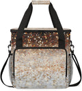 Glitter Coffee Maker Carrying Bag Gold Sequin Portable Travel Storage Tote Bag Compatible with K-Mini or K-Mini Plus Single Serve Coffee Brewer Carrying Case with Multiple Pockets &amp Shoulder Str
