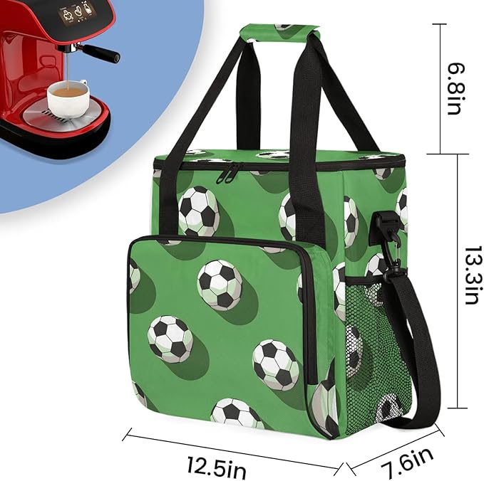 Soccer Ball Travel Coffee Maker Carrying Bag Large Organizer Storage Tote Bag Insulated Reusable Cooler Grocery Bags