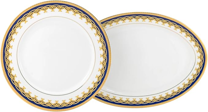 Euro Porcelain 57-pc Banquet Dinnerware Set Luxury Bone China Tableware Service for 8
