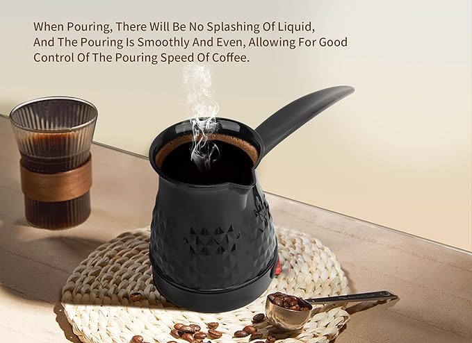Electric Turkish Coffee Maker 600ml Portable Electric Turkey Coffee Pot Arabic Greek Turkish Coffee Maker Anti Scald Tea Maker Kettle Coffee Machine