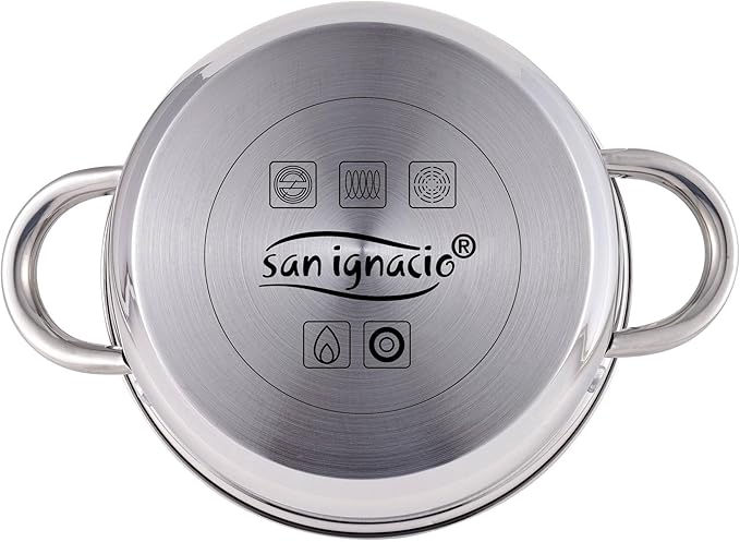 Cassel 5-Piece Set + Set of 3 Pans Diameter 16 / Diameter 20 / Diameter 24 cm Red Pressed Aluminium Non-Stick Coating Induction