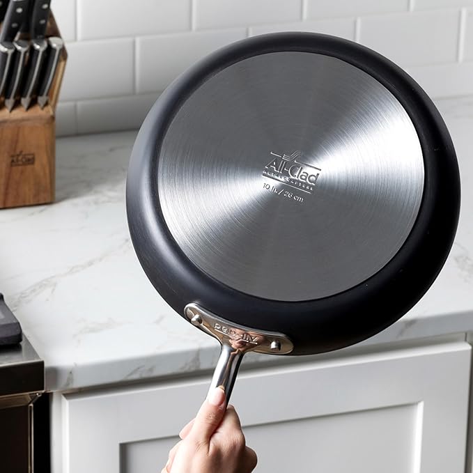 All-Clad Hard Anodized Expert Nonstick Cookware Set -7 Piece Pots and Pans Set Induction OvenSafe 500F - Includes Frying Pans Saucepan Sauté-Pan Stockpot Professional Cookware - Black