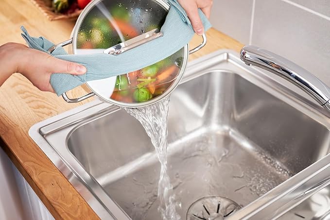 Rösle EXPERTISO Cookware Collection 6.3 in. Stainless Steel High Casserole Pot with Glass Lid