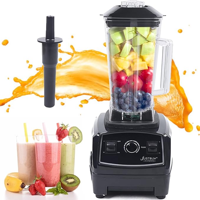 Blender for Shakes and Smoothies 2200W Professional Ice Crusher Blender Countertop with 2L Jar and Stirrer Commercial Blenders for Milkshake Puree Crushed Ice and Juice (Black)