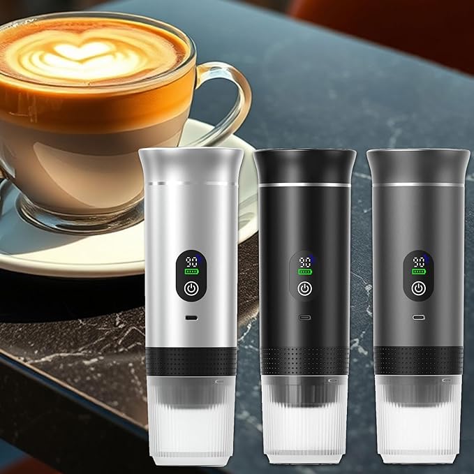 Fast Heating Cordless Coffee Machine 7500mAh Water Tanks USB Charging Suitable for Espresso Cappuccino Outdoor Home Use Digital Coffee Machine