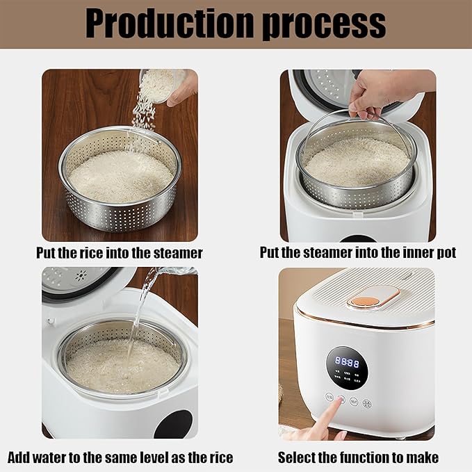 Multifunctional Non-stick Rice Cooker 3L Portable Travel Steamer 5 Cooking Functions 8-Hour Heat Preservation