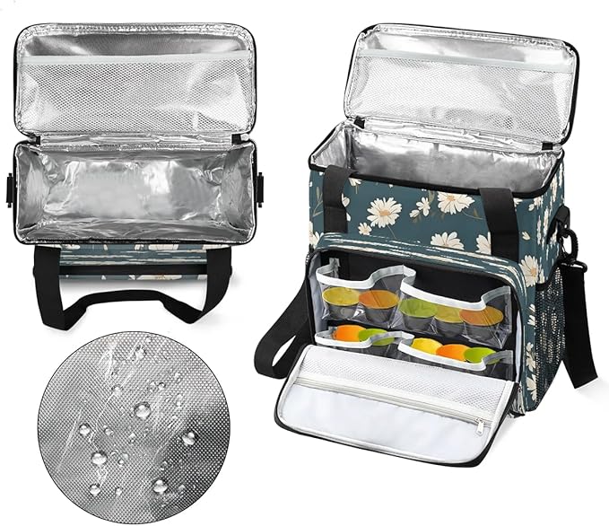 Floral Daisy Printed Coffee Maker Travel Bag for K-Mini or K-Mini Plus Single Serve Coffee Brewer Portable Storage Tote Case for Tarvel