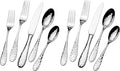 Mikasa Lilah Flatware Service for 8 45 Piece Set 18/10 Stainless Steel Silverware Set with Serving Utensils (Pack of 2)