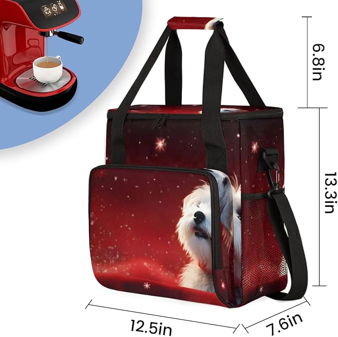 Cute Dog Coffee Maker Carrying Bag Star Portable Travel Storage Tote Bag Compatible with K-Mini or K-Mini Plus Single Serve Coffee Brewer Carrying Case with Multiple Pockets &amp Shoulder Strap
