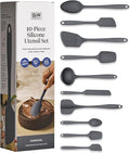 GIR: Get It Right 10 Piece Silicone Essentials Kitchen utensils set - Ladle Spatula Flip Spoon &amp Spoonula - Non toxic cooking utensils for Nonstick Cookware Cooking and Baking - Charcoal