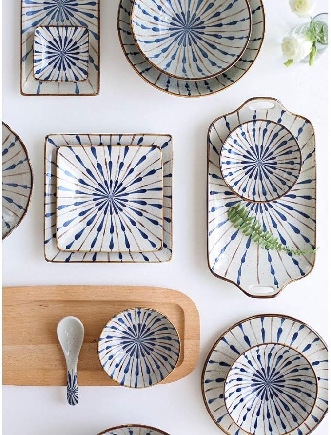 Elegant Dinnerware Set Dinner Plates Bowls Set Reactive Glaze Dinnerware Set Plates Dishes Bowls Best For Indoor And Outdoor PartyC