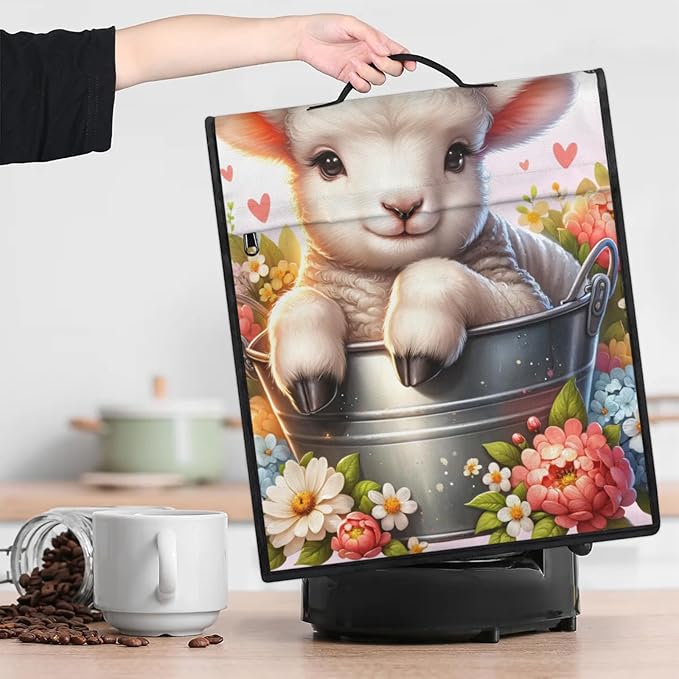 cfpolar Kitchen Aid Mixer Cover Compatible with 6-8 Quarts Cute Flower Sheep Stand Mixer Cover Kitchen Aid Mixers Accessories Appliance Organizer Bag Dust Covers with Zipper Pocket