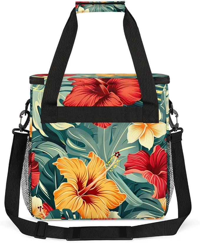 Coffee Maker Carrying Bag Palm Leaf Floral Single Cup Coffee Maker Travel Bag Compatible with Keurig K-Mini or K-Mini Plus Portable Storage Bag with Shoulder StrapAZ-21