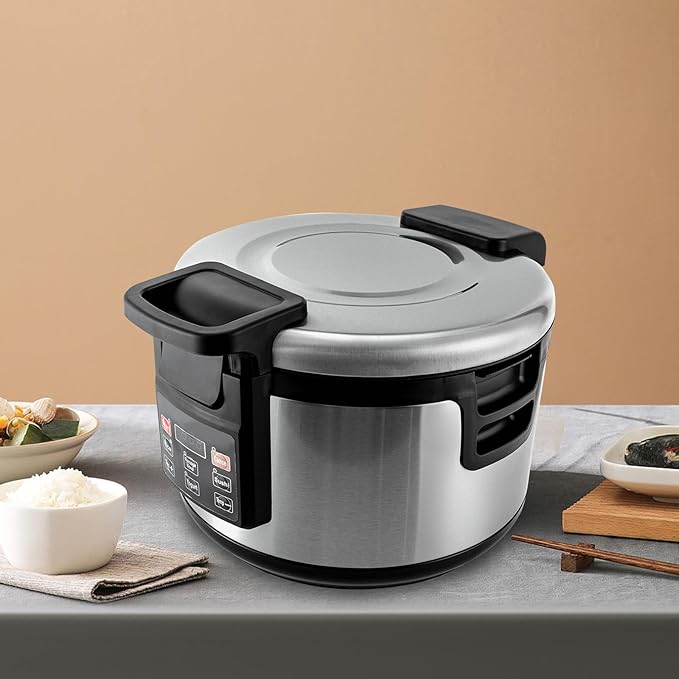Commercial Rice CookerLarge 19L/20QT Capacity360° Uniform Heating &amp 12-Hour Thermal Preservation Fast Cooking Electric Rice Cooker for Restaurant