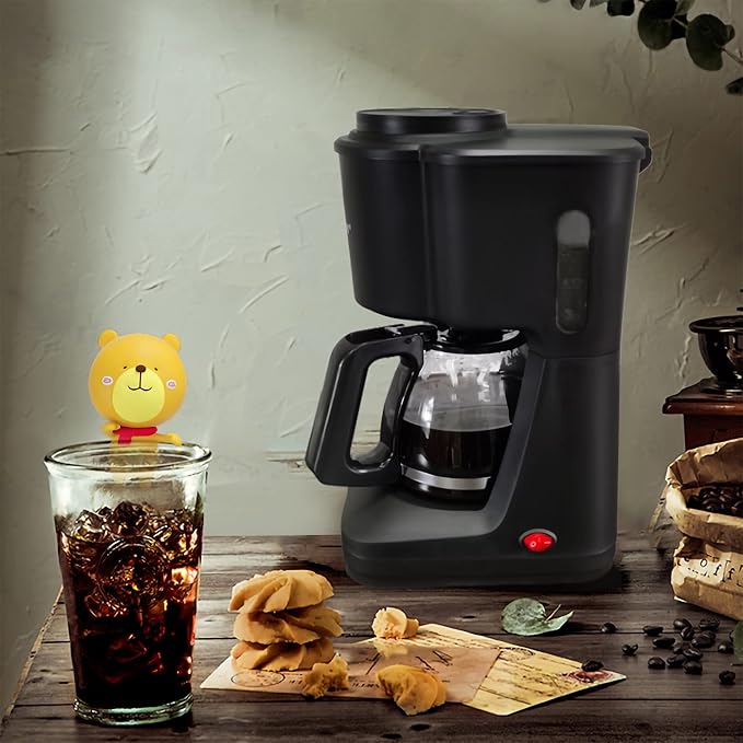 FixtureDisplays® 6-Cup Mini Switch Coffee Maker Black 6.3 X 7 X 11.41 inches 15668-1D