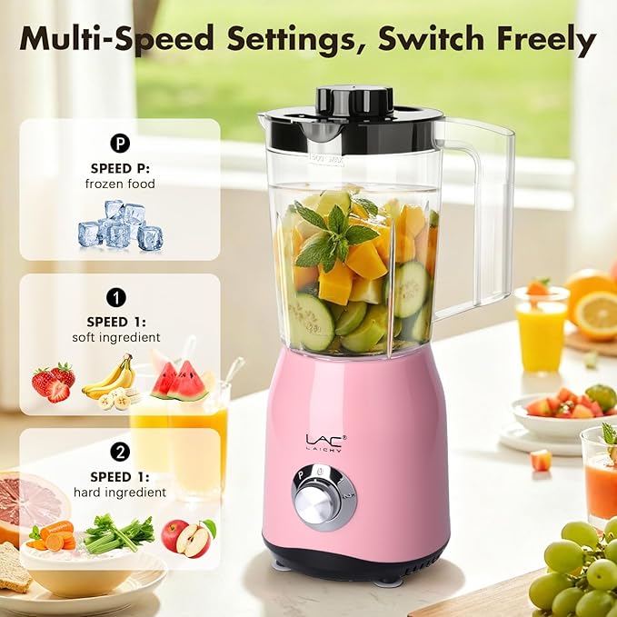Blender for Smoothies300W Personal Blender and Grinder Combo for Kitchen with a 54oz Portable Smoothie CupsShakesJuicesFrozen Drinks and a 12oz Coffee Cup with Seal Cover (Pink)