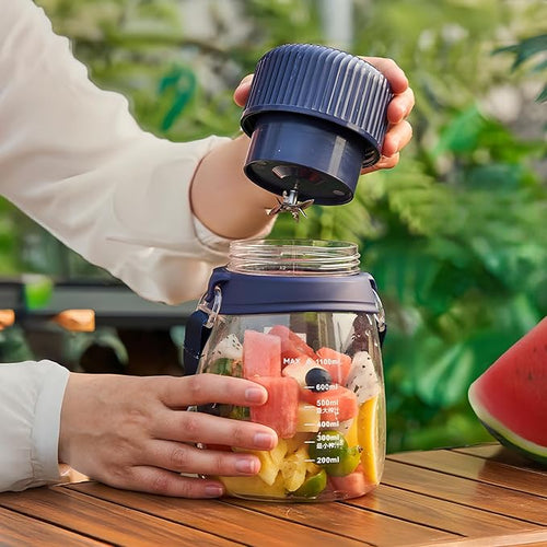 1100 Ml Multi-Functional Portable Blender With Dual Lids Ideal For Juice On The Go Type-C Charging Comes With Straw &amp Adjustable Strap