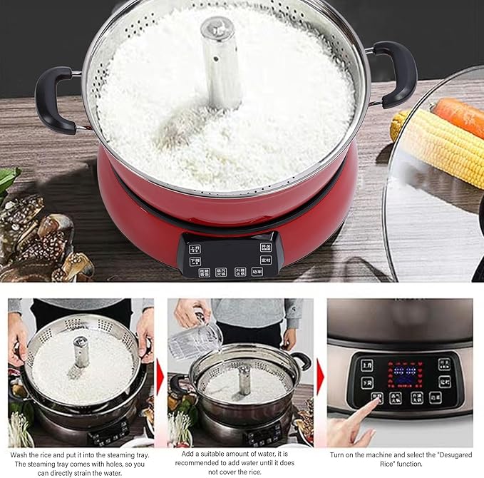 6L Rice Cooker Lifting Fast Large Capacity Electric Hot Pot Cooking Steamed Egg Pot for Steaming Rice Hot Pot