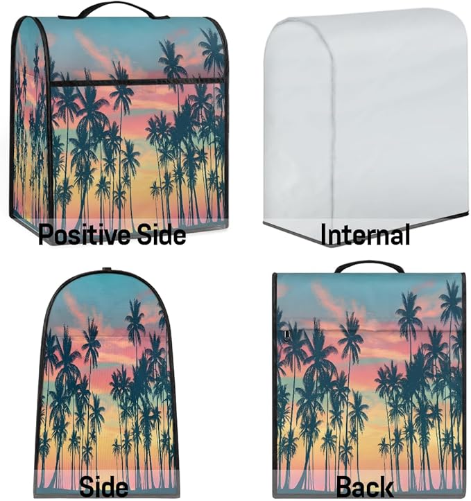 cfpolar Kitchen Aid Mixer Cover Compatible with 6-8 Quarts Palm Tree Sunset Stand Mixer Cover Kitchen Aid Mixers Accessories Appliance Organizer Bag Dust Covers with Zipper Pocket