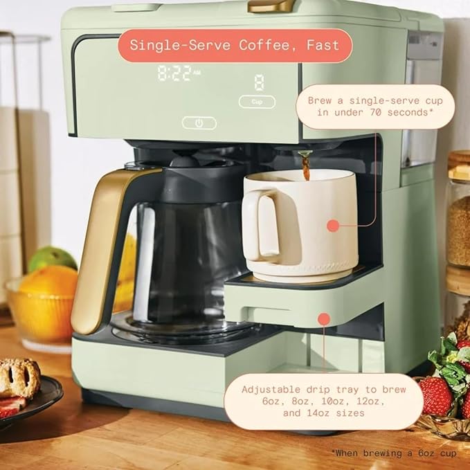 Programmable 12-Cup &amp Single-Serve Multi-Brew Coffee Maker Digital Controls Large Capacity Easy to Use
