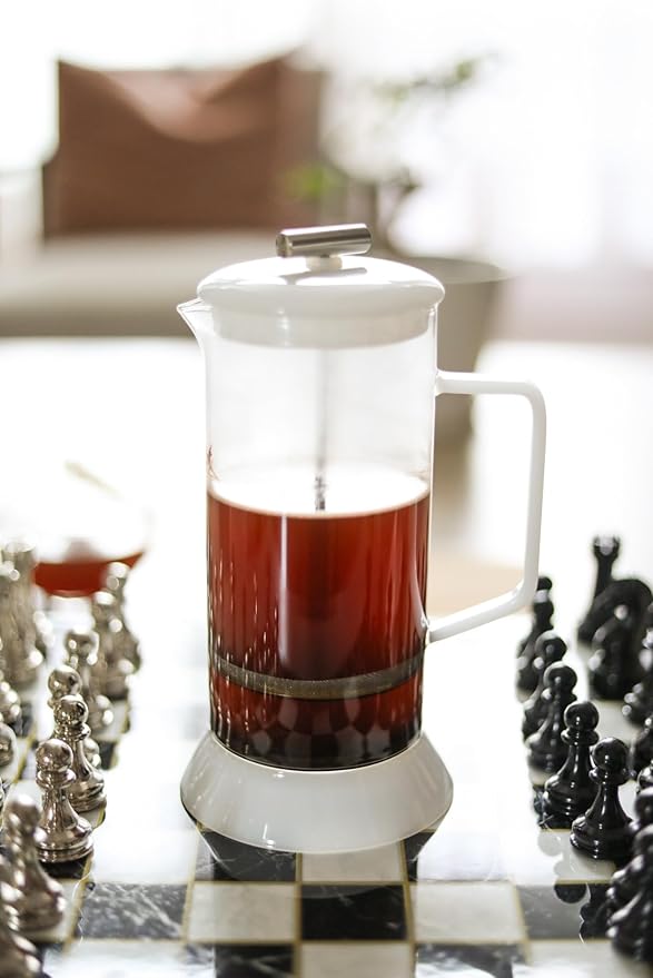 Teabloom Toulouse Borosilicate Glass Tea Press and Coffee Maker with No Plastic 24-Ounce (700 mL) - Dusk Grey