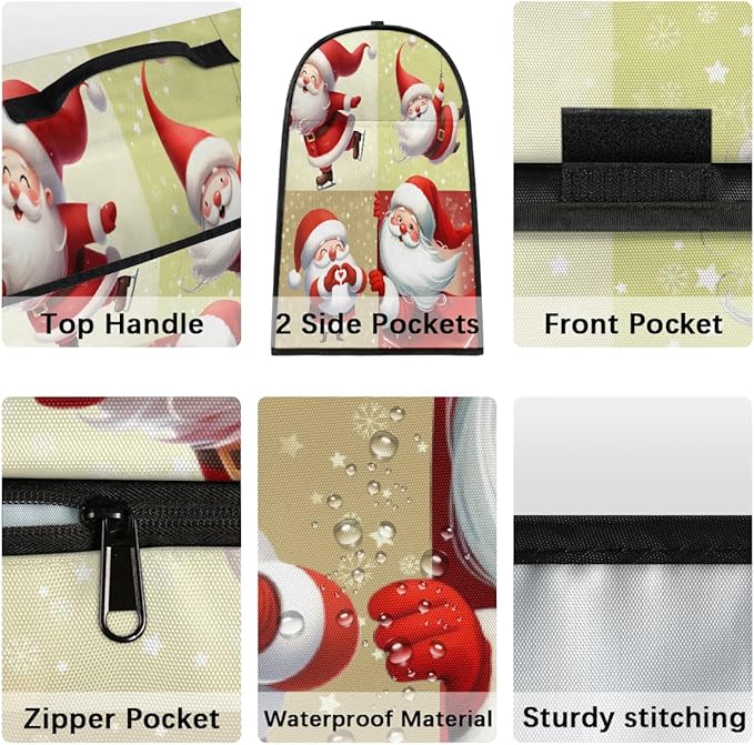 cfpolar Kitchen Aid Mixer Cover Compatible with 6-8 Quarts Xmas Santa Claus Christmas Stand Mixer Cover Kitchen Aid Mixers Accessories Appliance Organizer Bag Dust Covers with Zipper Pocket