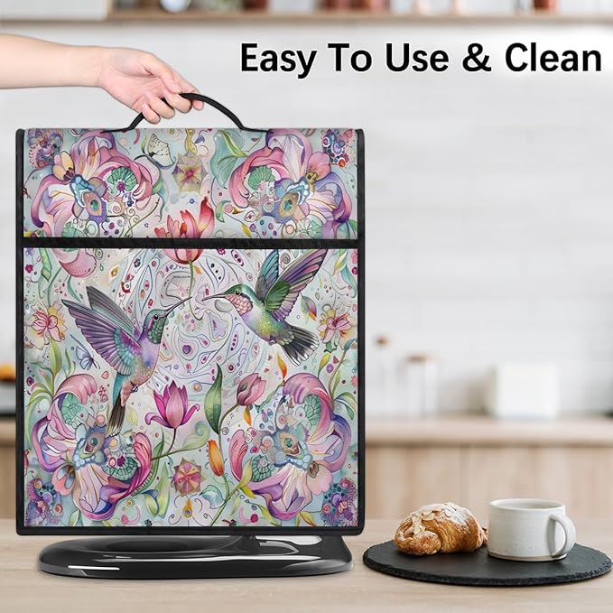 cfpolar Kitchen Aid Mixer Cover Compatible with 6-8 Quarts Flower Hummingbird Animal Stand Mixer Cover Kitchen Aid Mixers Accessories Appliance Organizer Bag Dust Covers with Zipper Pocket