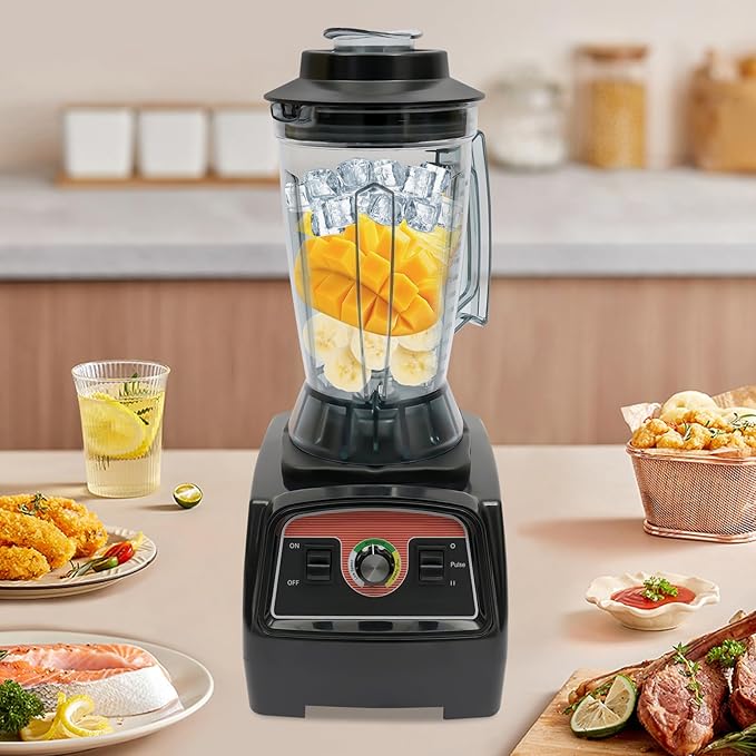 Professional Smoothie Blender 2800W Commercial Blender for Smoothies Shakes Frozen Drinks and Food Blending Adjustable Speed Blenders for Kitchen with 132-oz Pitcher
