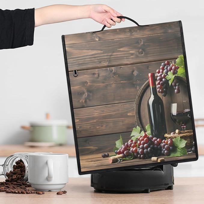 cfpolar Kitchen Aid Mixer Cover Compatible with 6-8 Quarts Wooden Board Purple Grapes Stand Mixer Cover Kitchen Aid Mixers Accessories Appliance Organizer Bag Dust Covers with Zipper Pocket