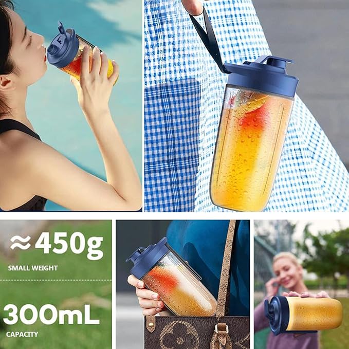 Portable Blender 14 Oz Usb Personal Size Mini Fruit Juice Mixer Strong Cutting Power with Six Blades for Smoothie Fresh JuiceShakes and Smoothies