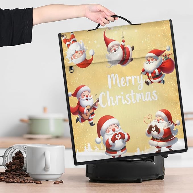 cfpolar Kitchen Aid Mixer Cover Compatible with 6-8 Quarts Christmas Cute Santa Claus Xmas Stand Mixer Cover Kitchen Aid Mixers Accessories Appliance Organizer Bag Dust Covers with Zipper Pocket
