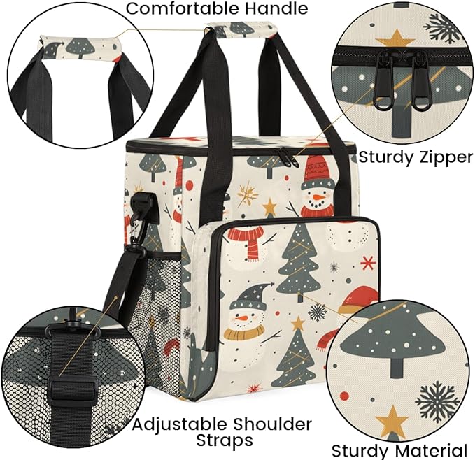 Cartoon Tree Coffee Maker Carrying Bag Graffiti Tree Travel Storage Bag Compatible with K-Mini or K-Mini Plus Single Serve Coffee Brewer Carrying Case with Multiple Pockets &amp Shoulder Strap
