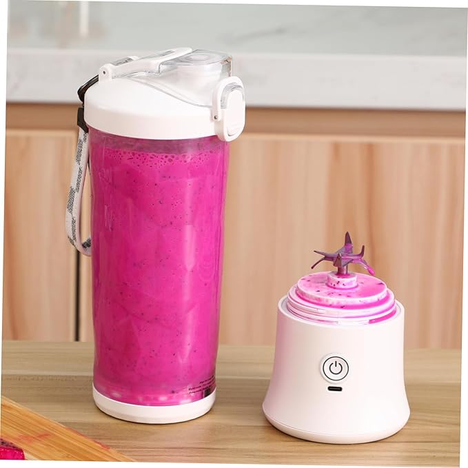 GLEAVI Portable Cordless Juicer Mixer for Fresh Juice Rechargeable Blender with Transparent Cup for Travel Sports and Home Use