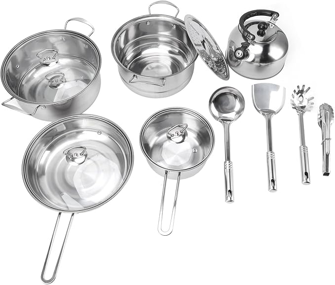 Stainless Steel Cookware Set proof Stick Proof Thickened Pots Pans Set Home Kitchen
