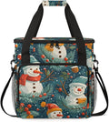 Christmas Snowman Coffee Maker Carrying Bag Cute Snowman Travel Storage Bag Compatible with K-Mini or K-Mini Plus Single Serve Coffee Brewer Carrying Case with Multiple Pockets &amp Shoulder Strap
